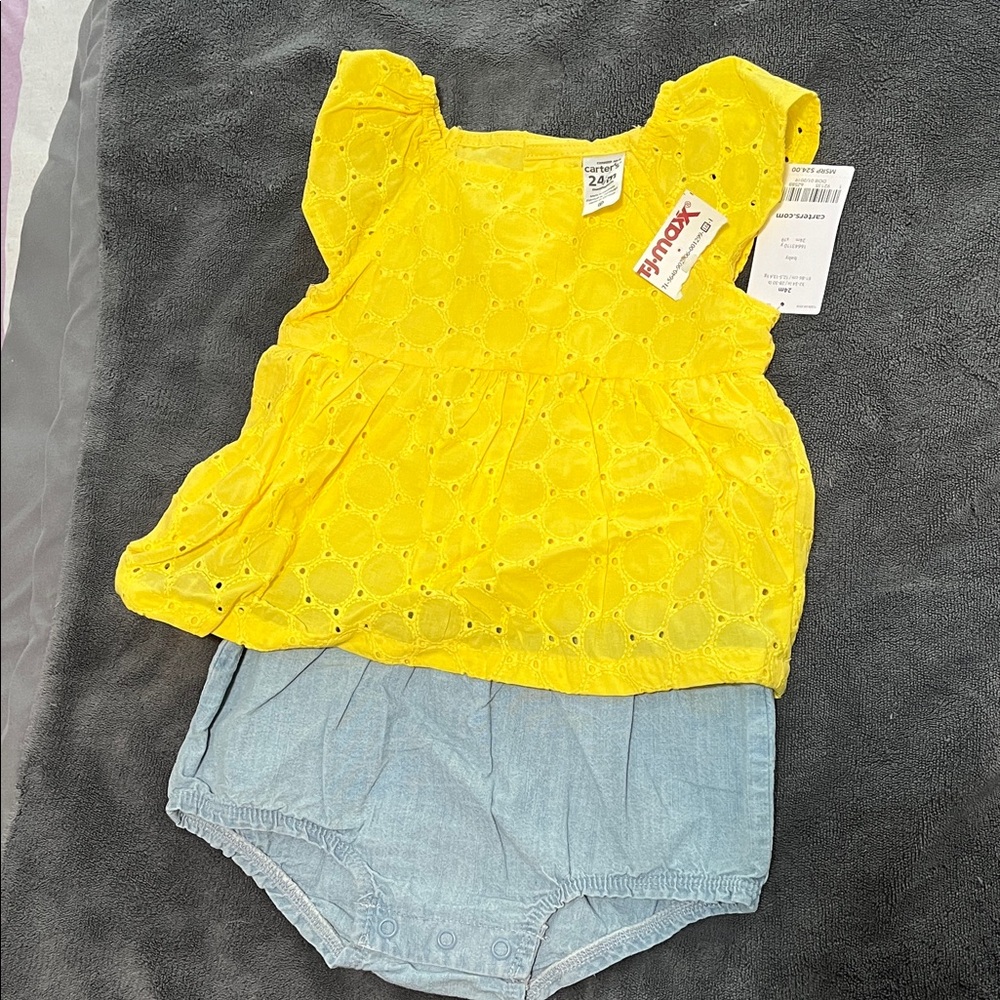 Carter's Yellow and Blue Kids One Piece Bodysuit